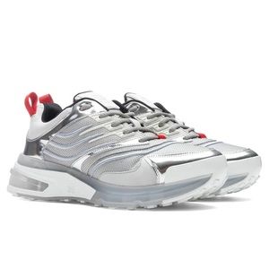 Mens Givenchy "Giv 1" Leather Signature Sneakers Silvery